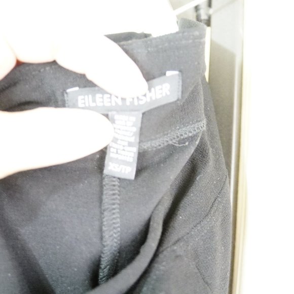 EILEEN FISHER Stretch Slim Black Viscose Crepe - Picture 6 of 8